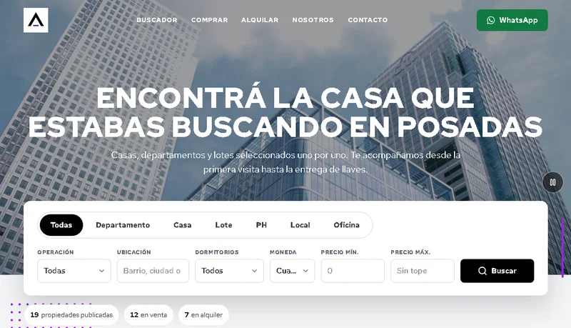 Sitio de una inmobiliaria hecho con Habita